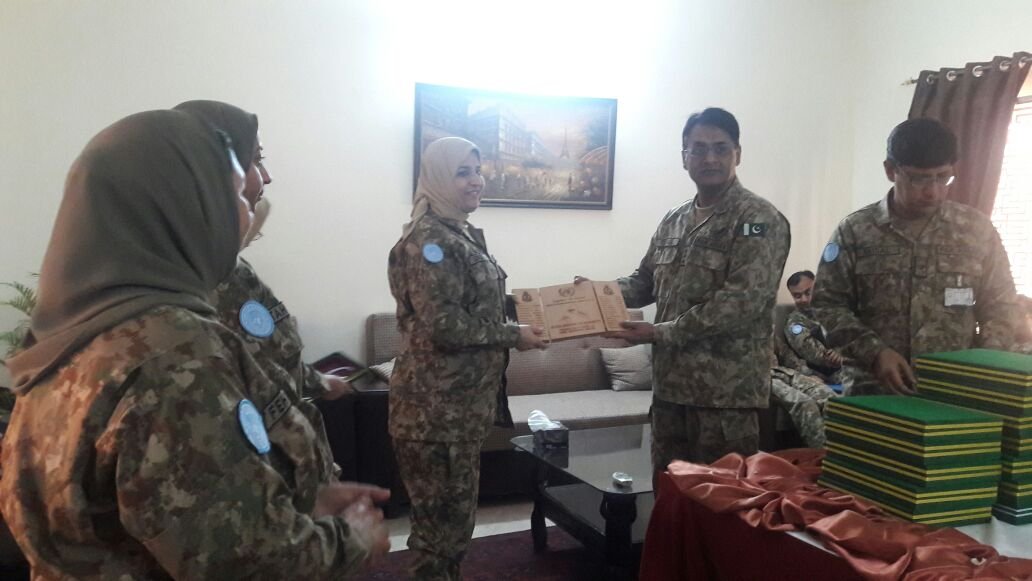 Dr. Urooj Hina receiving recognition during her service as a gynecologist in Pakistan Army Medical Corps under international protocols