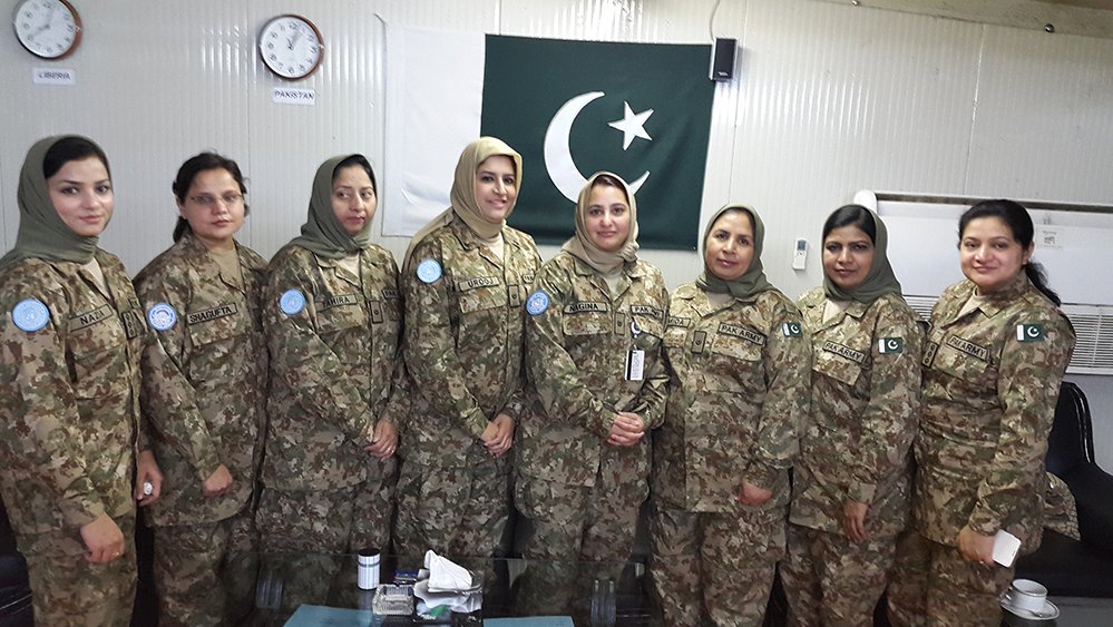 Dr. Urooj Hina alongside Pakistan Army medical officers during her tenure as Major, highlighting her international medical service and commitment to women’s health.