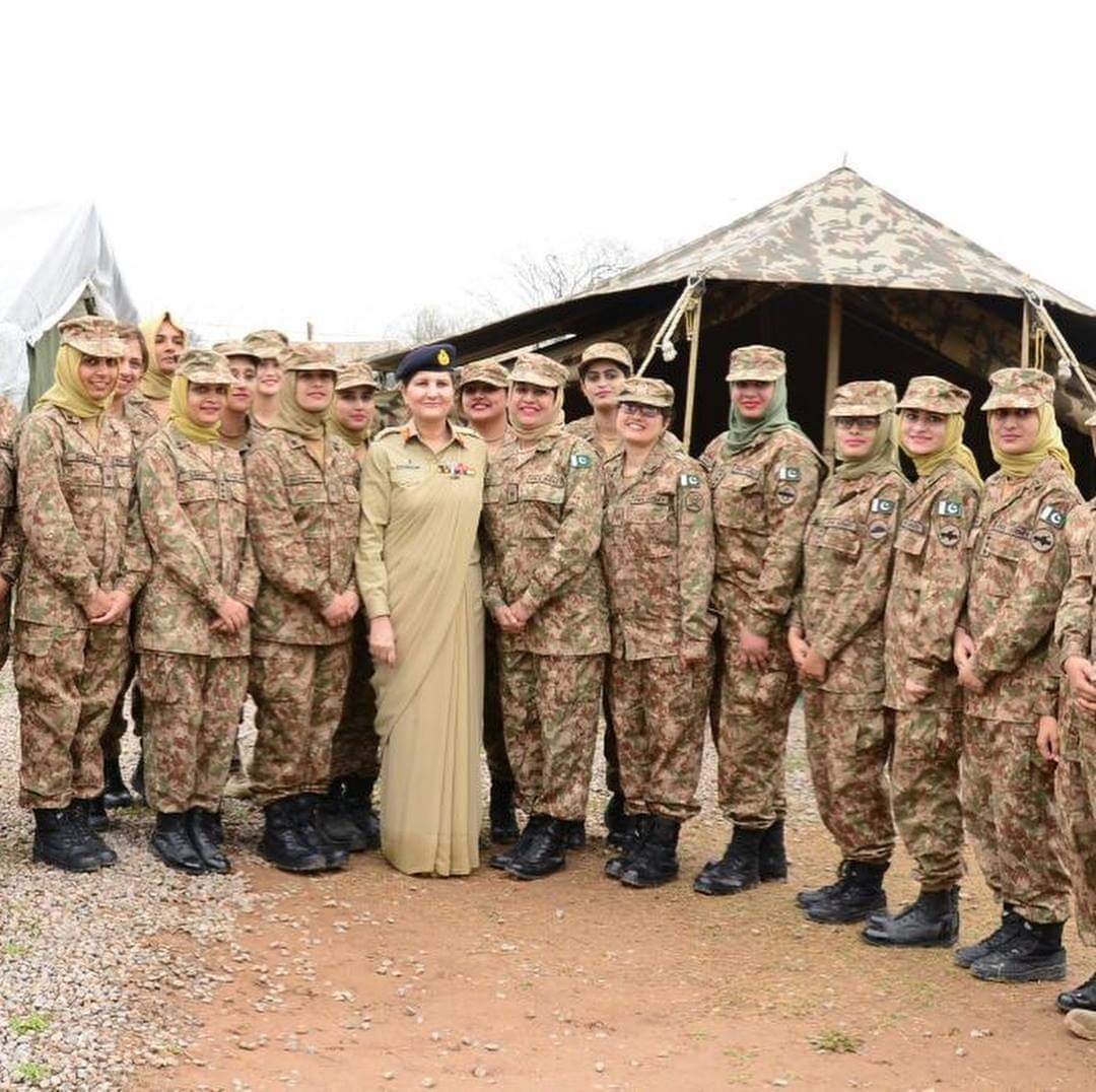 Dr. Urooj Hina during 23 March 2018 parade ceremony preparation with Lt Gen Nigar Johar, reflecting her military service background