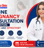 Maj (R) Dr. Urooj Hina providing online pregnancy consultation in Pakistan, offering safe, effective, and expert gynecological care through Hina's Clinic.